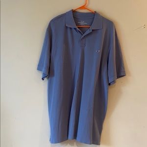 L Vineyard Vines Cotton Polo- Blue